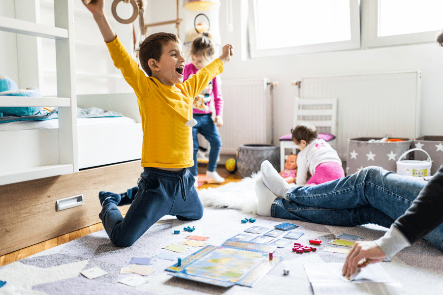 Children playing at home