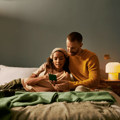 OVO customers sit in bedroom on app