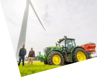Tractor and wind turbine