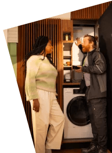 Customer talking to boiler engineer