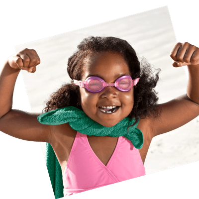 A girl dressed a superhero