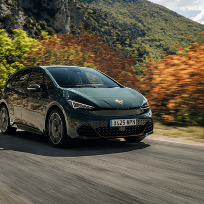 CUPRA vehicle driving on the road