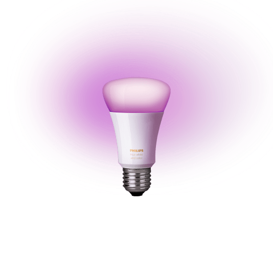 A Philips Hue smart bulb