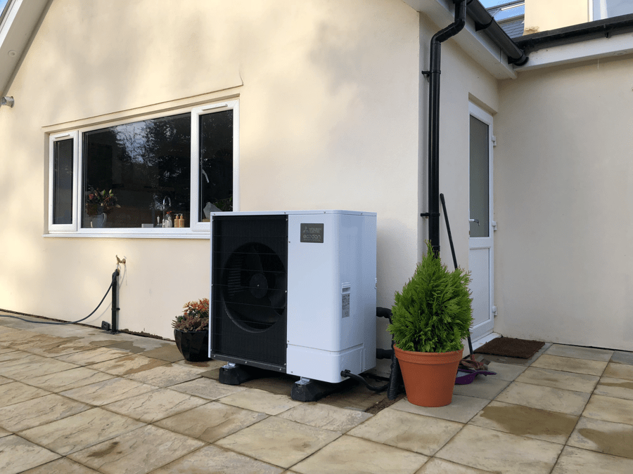 air source heat pump installed