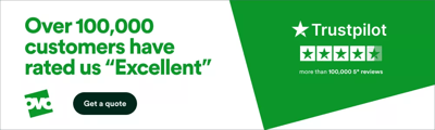 Text reading: Over 100,000 customers have rated us excellent 