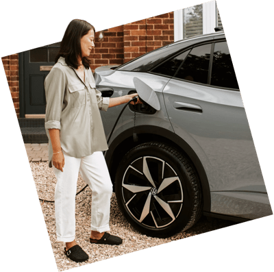OVO customer plugging in electric car charger