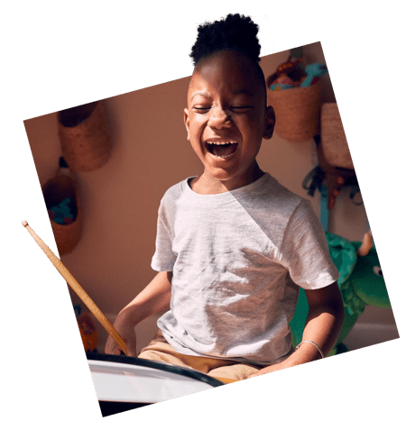 child playing drums