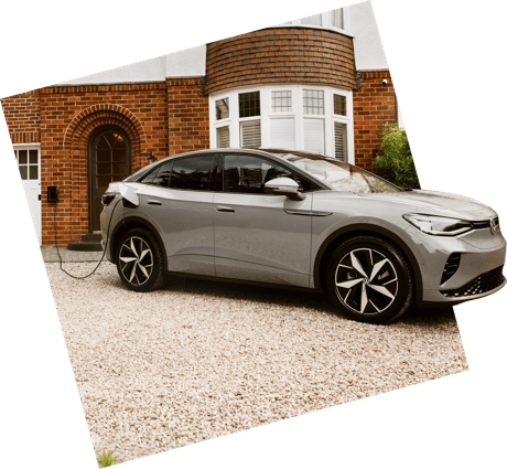 Electric car charing on driveway