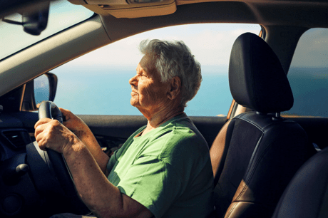 Lady driving car