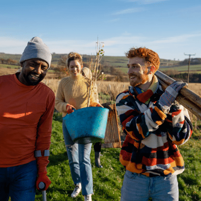 Friends in field