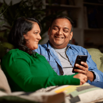 Couple on sofa
